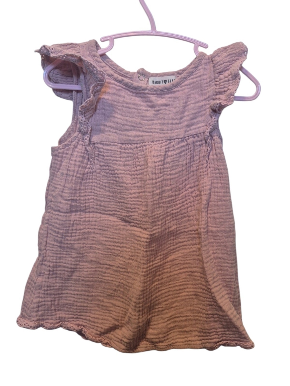 Mauve Girls' Ruffle Sleeve Top